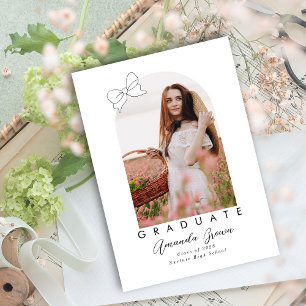 Grad Faire-part 2025 Bow Coquette Élégante