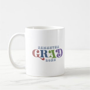 Grad farbenfrohe Retro-Typografie Kaffeetasse