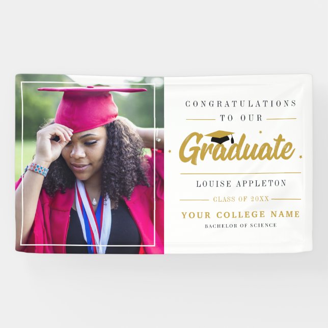 Grad Foto Abschluss 2025 Party Banner (Horizontal)
