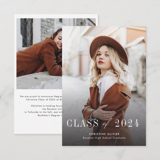 Grad Foto Abschluss Class of 2025 Ankündigung (Vorne/Hinten)