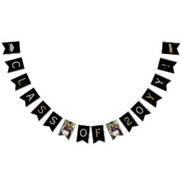 Grad Foto, Cap Tassel Diplom, Silver Gold, Black Wimpelkette
