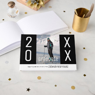 Grad Foto Custom Year Moderne Muster Abschluss Gästebuch