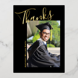 Grad Foto dank Handschrift Foil Postcard Folie Einladungspostkarte