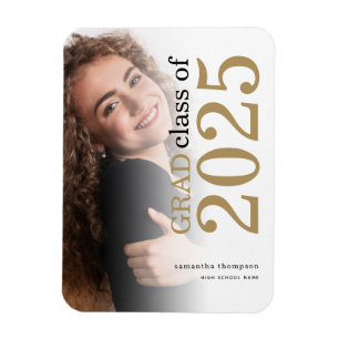 Grad Foto Gold Black 2023 Abschluss Ankündigung Magnet
