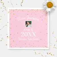 Grad Foto Gold Confetti Graduation Party Rosa Nick