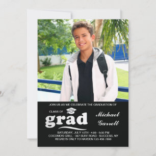 Grad Foto Schwarz-Weiß-Einladung Einladung