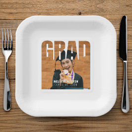 Grad Foto White Abschluss Pappteller