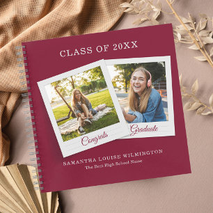Grad Fotos Abschluss 2023 Burgundy Guest Notizbuch