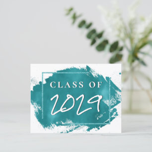 Grad gestrichen Aquamariner Spritzer Pinselstric Einladungspostkarte