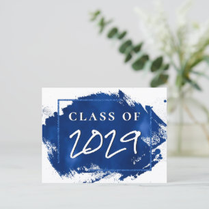 Grad gestrichen   Blue Spritzer Brushstroke Party Einladungspostkarte