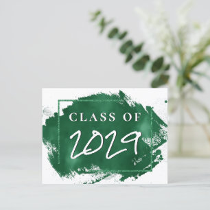 Grad gestrichen Grüner Spritzer Pinselstrich Par Einladungspostkarte