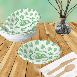 Grad Glam Green Cap Chic School Colors Muster Pappteller