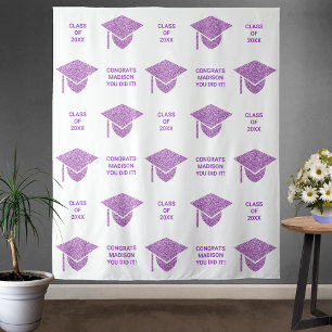 Grad Glam Lila Cap Chic Party Selfie Foto Stand Wandteppich