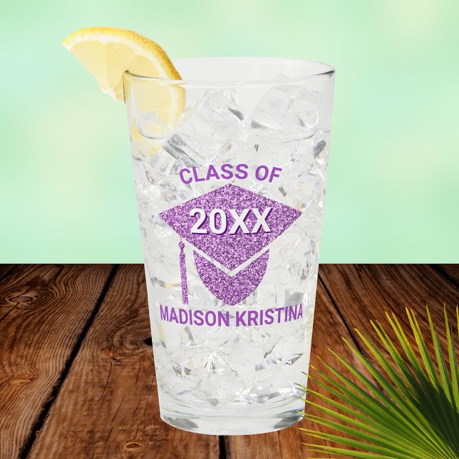 Grad Glam Lila Cap Elegant Herzlichen Glückwunsch Glas (Von Creator hochgeladen)