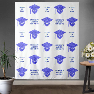 Grad Glam Navy Cap Chic Party Selfie Foto Stand Wandteppich