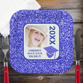 Grad Glam Navy Cap Elegantes Cooles Foto Party Pappteller