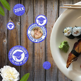 Grad Glam Navy Cap Foto Graduation Party Konfetti