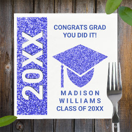 Grad Glam Navy Cap Typografie Einfaches Party Serviette