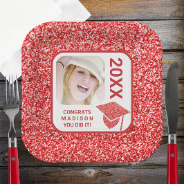 Grad Glam Red Cap Elegantes Cooles Foto Party Pappteller