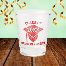 Grad Glam Red Cap Personalisiert Chic Elegant Schnapsglas
