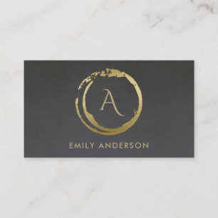 GRAD GOLD BRUSCH STROKE STAIN CIRCLE LOGO MONOGRAM VISITENKARTE