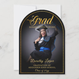 Grad. Goldene Touch Brighert deine Zukunft. Einladung