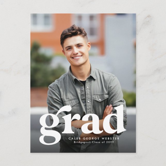 Grad Grad invitation de graduation de photo vertic (Devant)