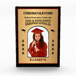 Grad Graduate Abschluss Gold Custom Fotoblock