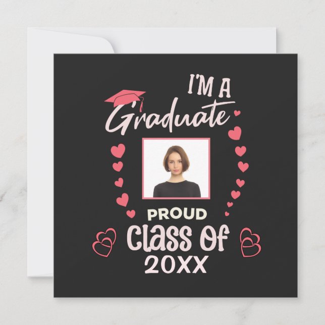Grad Graduate Foto Abschluss Class Personalisieren Einladung (Vorderseite)