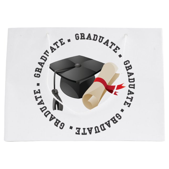 Grad Hat und Degree Geschenktasche Große Geschenktüte (Vorderseite)