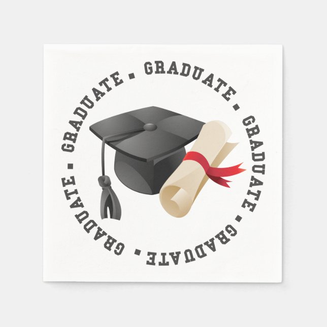 Grad Hat und Degree Paper Napkin Serviette (Vorderseite)