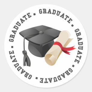 Grad-Hut und Grades-Stickers Runder Aufkleber