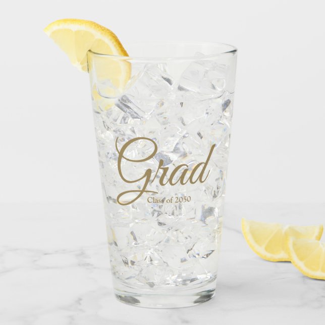 Grad-Klasse des benutzerdefinierten goldenen Skrip Glas (Vorderseite Ice)