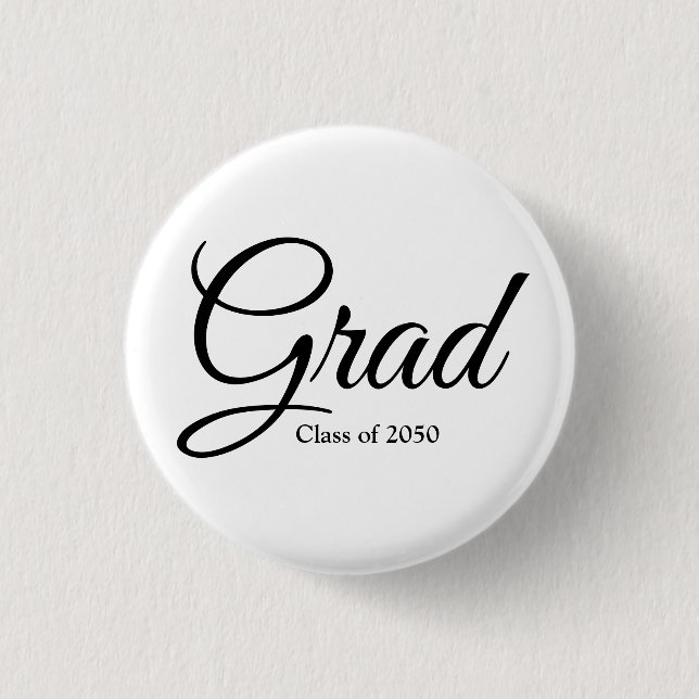 Grad-Klasse des weißen, schwarzen, benutzerdefinie Button (Vorderseite)