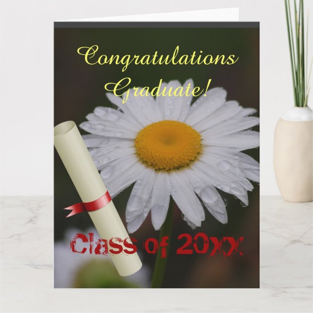 Grad-Klasse Extravagant Personalize Name Floral Da Karte (Vorderseite)