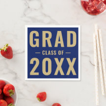 Grad-Klasse von 2024 Goldblau moderne Typografie