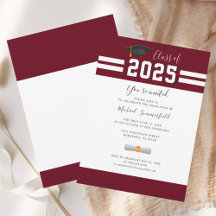 Grad-Klasse von 2025 Graduation Party Burgund
