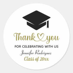 Grad Liebe und Dank Graduierung Cap Danke Runder Aufkleber
