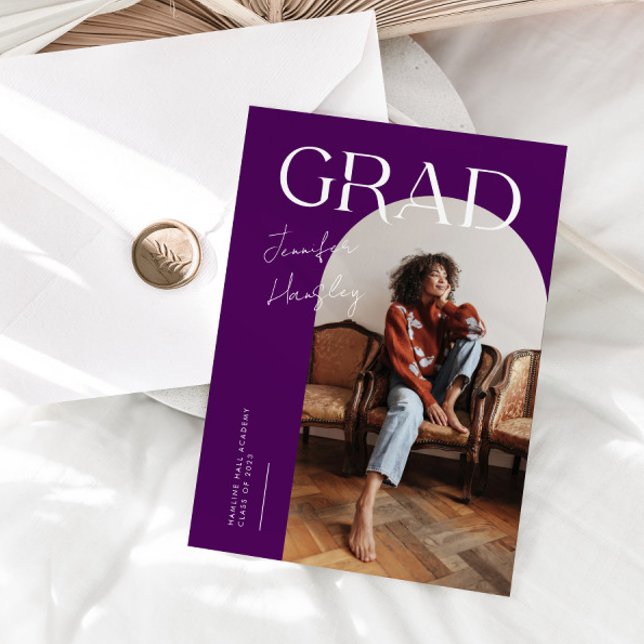 GRAD Lila Arch Abschluss Ankündigung (Von Creator hochgeladen)