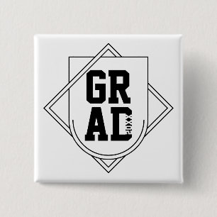 Grad Logo Abzeichen Schwarz-weißes Jahr Graduierun Button