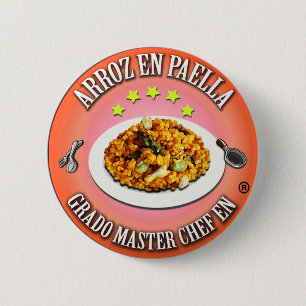 Grad Master Studiengang Chef im Reis in Paella Button