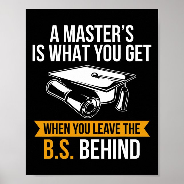 Grad Mba Masters Degree Abschluss Poster (Vorne)