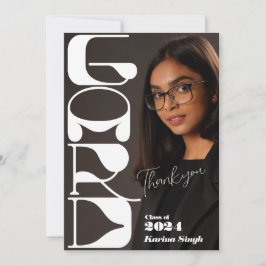 GRAD! Modern Script Abschluss Foto dank Karten