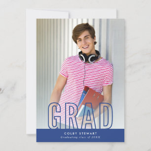 GRAD Moderne Foto Kontur Typ Overlay Royale Einladung