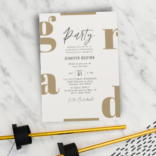 Grad Moderne Olive Green Graduation Party Einladung