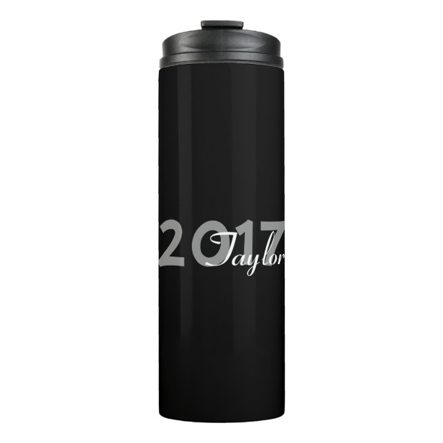 Grad | Modernes Schwarz-Weiß-Party Thermosbecher (Vorderseite)