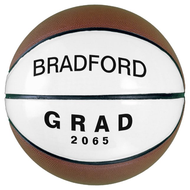 Grad Name Datum Abschluss Geschenk Basketball (Vorderseite)