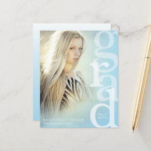 GRAD Overlay Budget Blue Abschluss Ankündigung