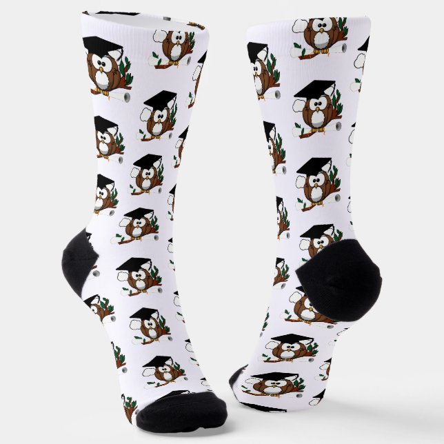 Grad Owl Diploma Abschluss Socken (Gewinkelt)
