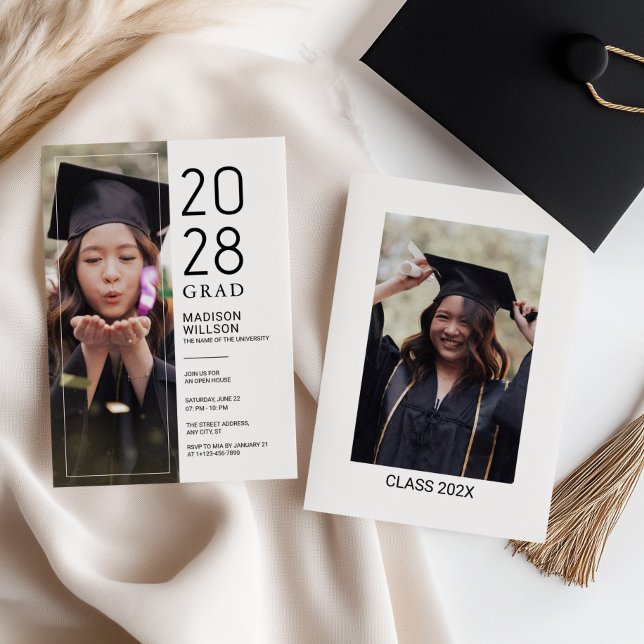 Grad Party Custom Photo Dankeskarte (Von Creator hochgeladen)